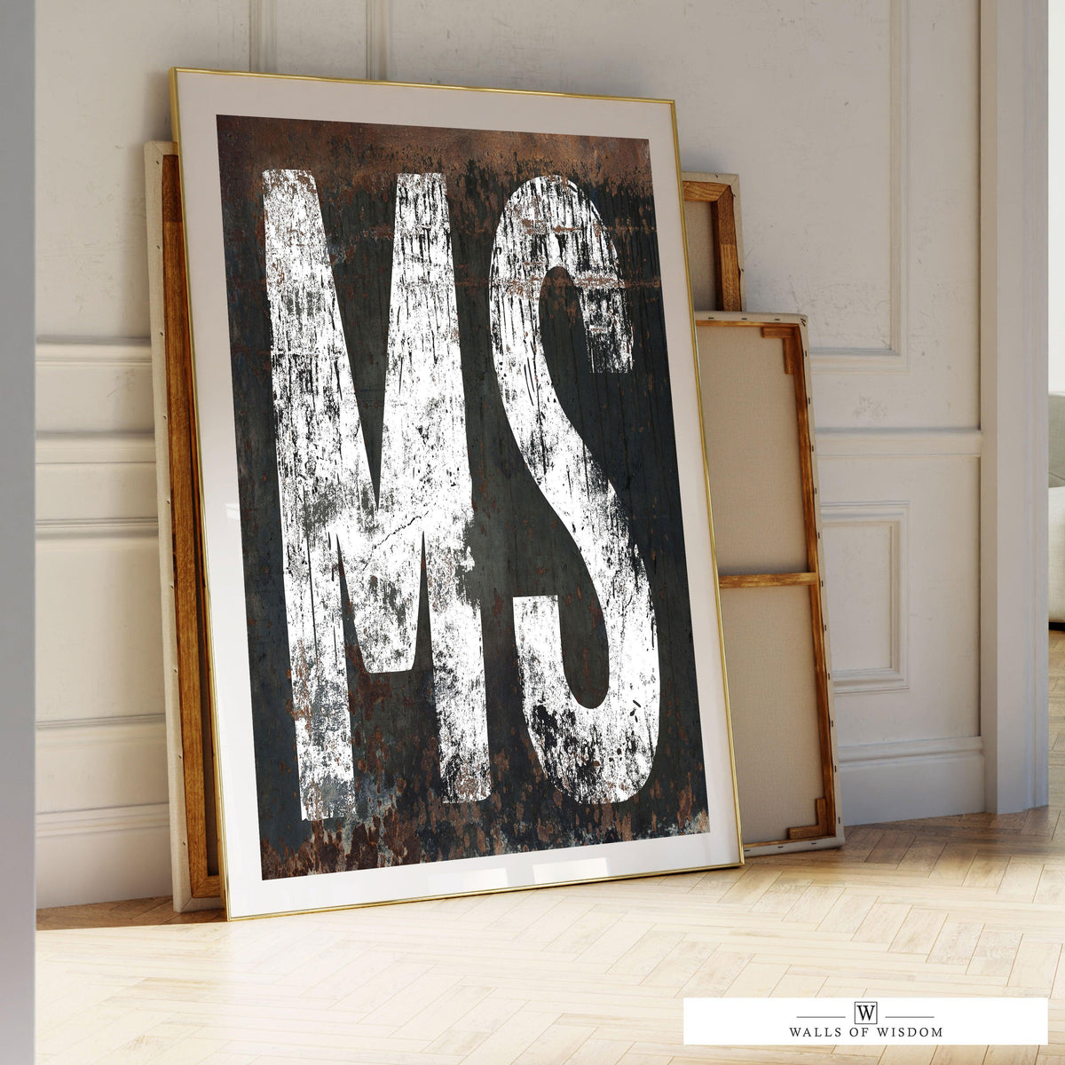 Mississippi State Typographic Poster Print - MS Home State Sign Rustic Western Print Wall Art