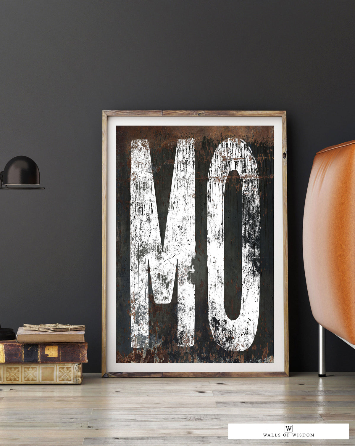 Missouri State Typographic Poster Print Art - MO Home State Sign Rustic Western Style Wall Art
