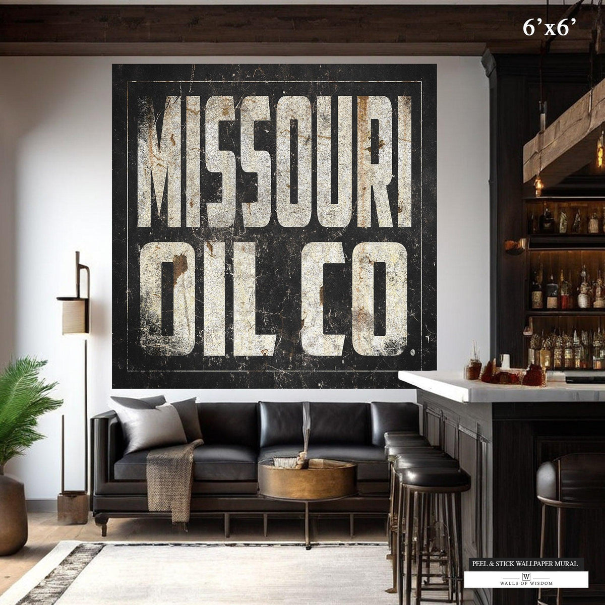 Missouri Oil Co peel and stick removable wallpaper mural