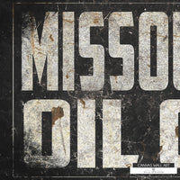 Missouri oilfield heritage canvas print, blending vintage-inspired typography with bold Western charm.