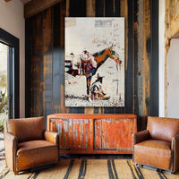 Wild at Heart Cowboy & Horse Canvas Print – Bold Urban Western Wall Art