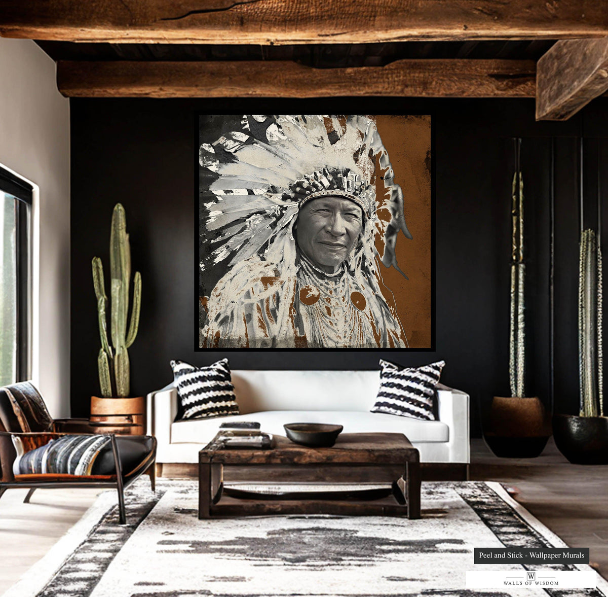 Native Wall Display Design Native American Themed Decor Native American Indian On Horse Landscape