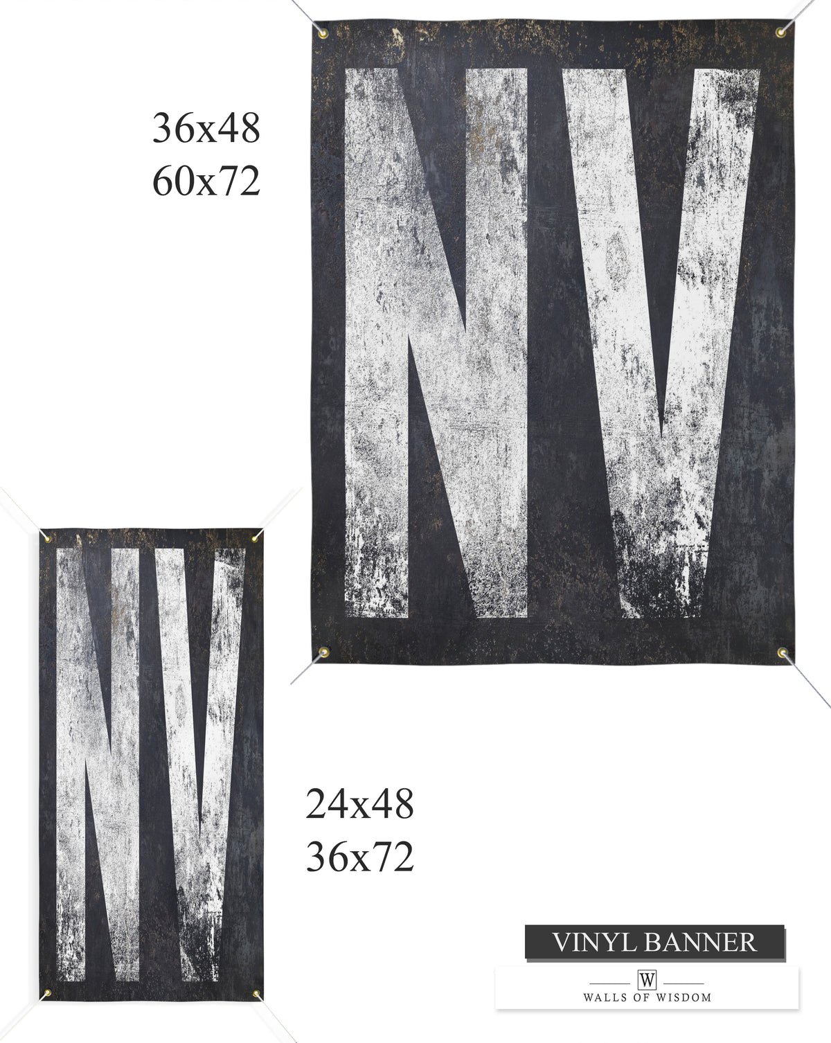 Nevada-themed Outdoor Vinyl Banner - NV State Sign Weathered Decor for Patio, Bar, and Lounge Areas