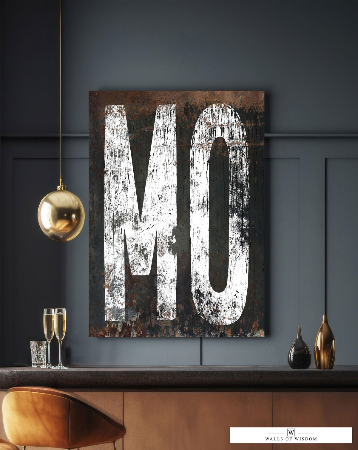 Authentic Missouri Home State Canvas Wall Art: Ultimate Fusion of Retro Industrial and Western Farmhouse Styles