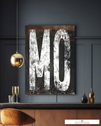 Missouri Home State Canvas Wall Art - Retro Industrial & Western Farmhouse Fusion