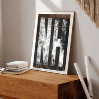 New Hampshire Home State Poster Wall Art - NH State Sign Western Style Rustic Print