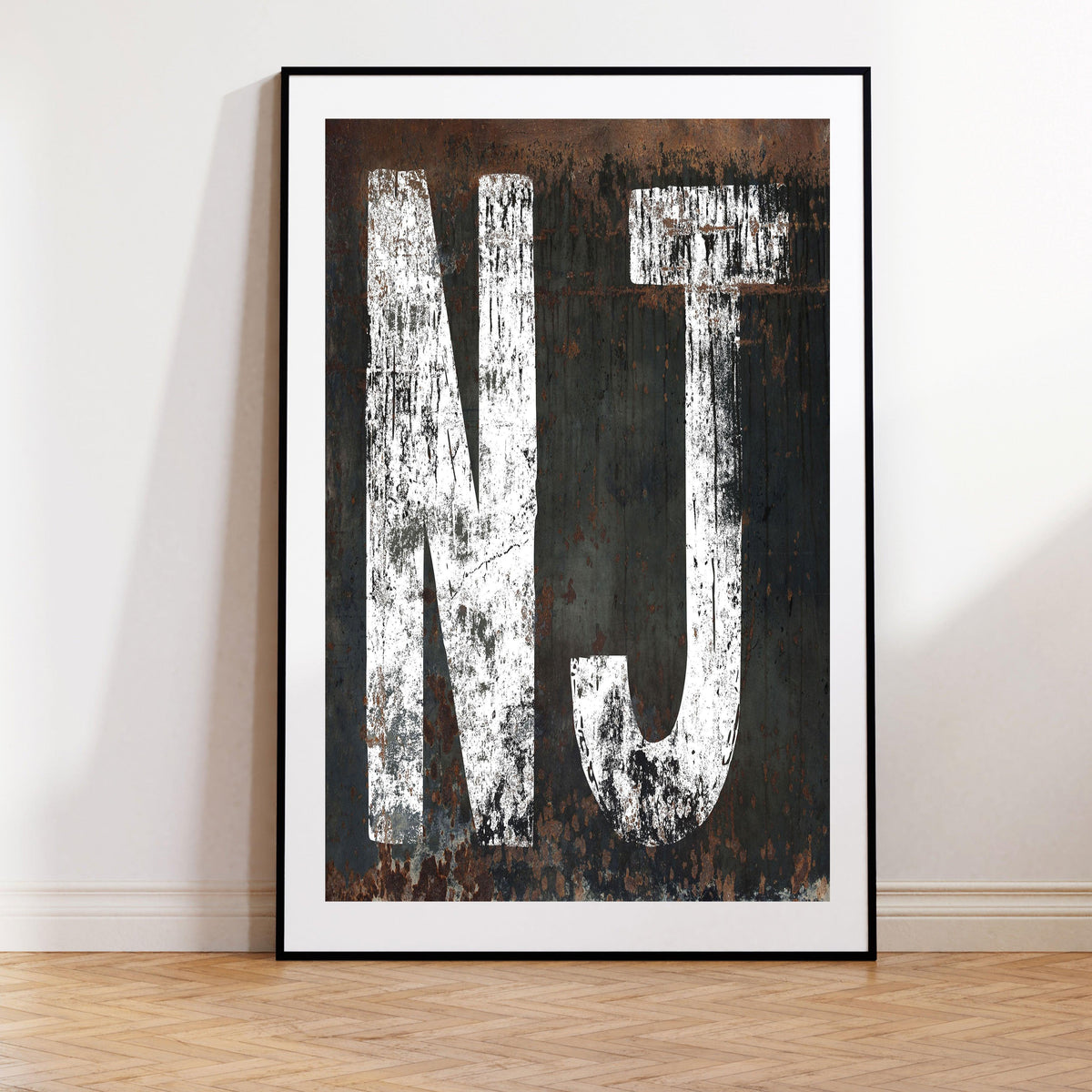 New Jersey State Rustic Poster Print - NJ Home State Sign Western Style Wall Art Print