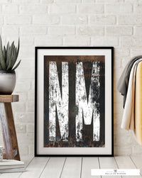 New Mexico Native Home State Poster Print - NM State Typographic Western Print Wall Art