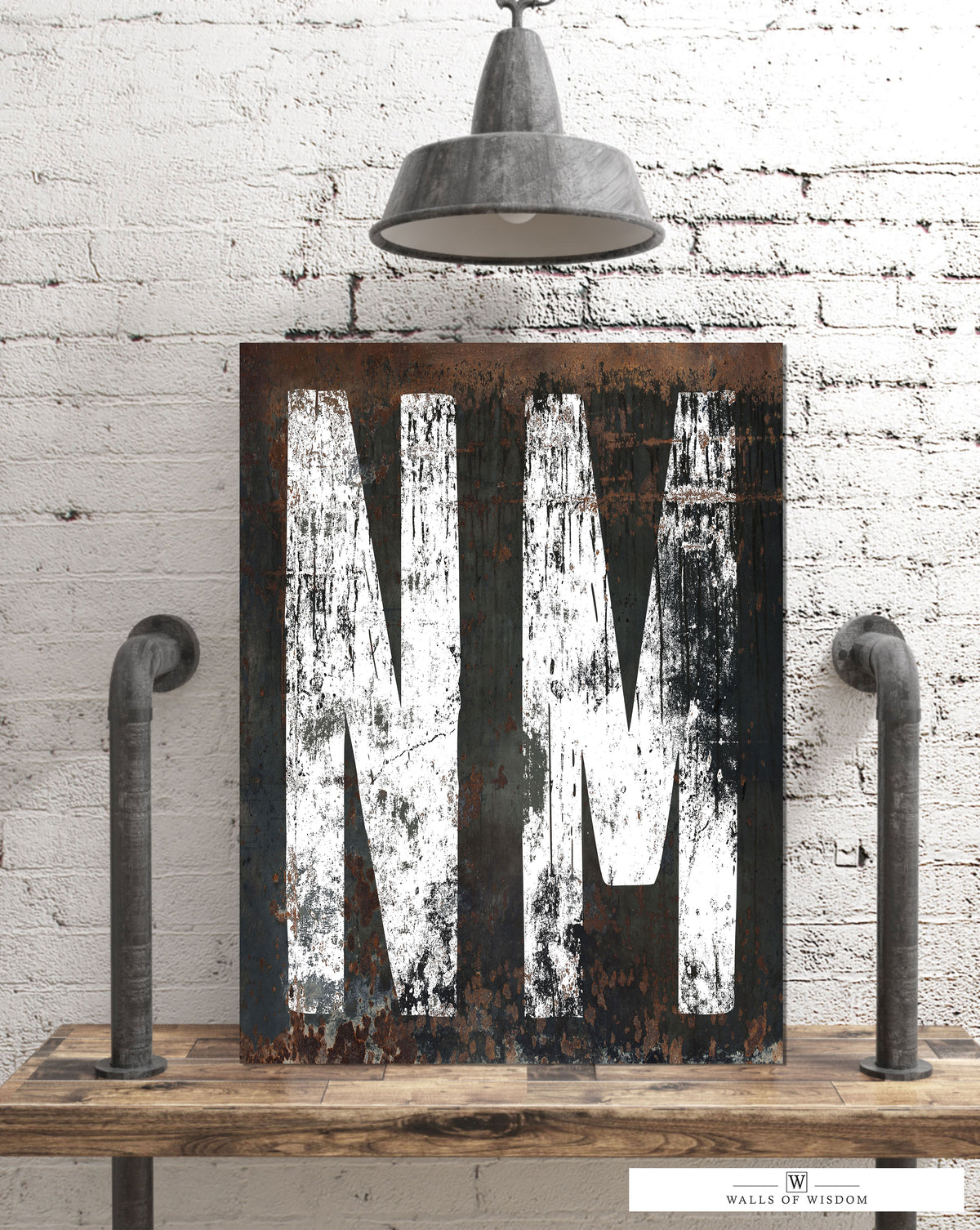 Vintage Industrial New Mexico Home State Canvas Artwork: Farmhouse Style Meets Southwestern Charm