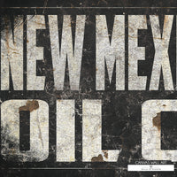 ustic New Mexico oil industry canvas print with aged lettering, perfect for man caves and ranch homes.