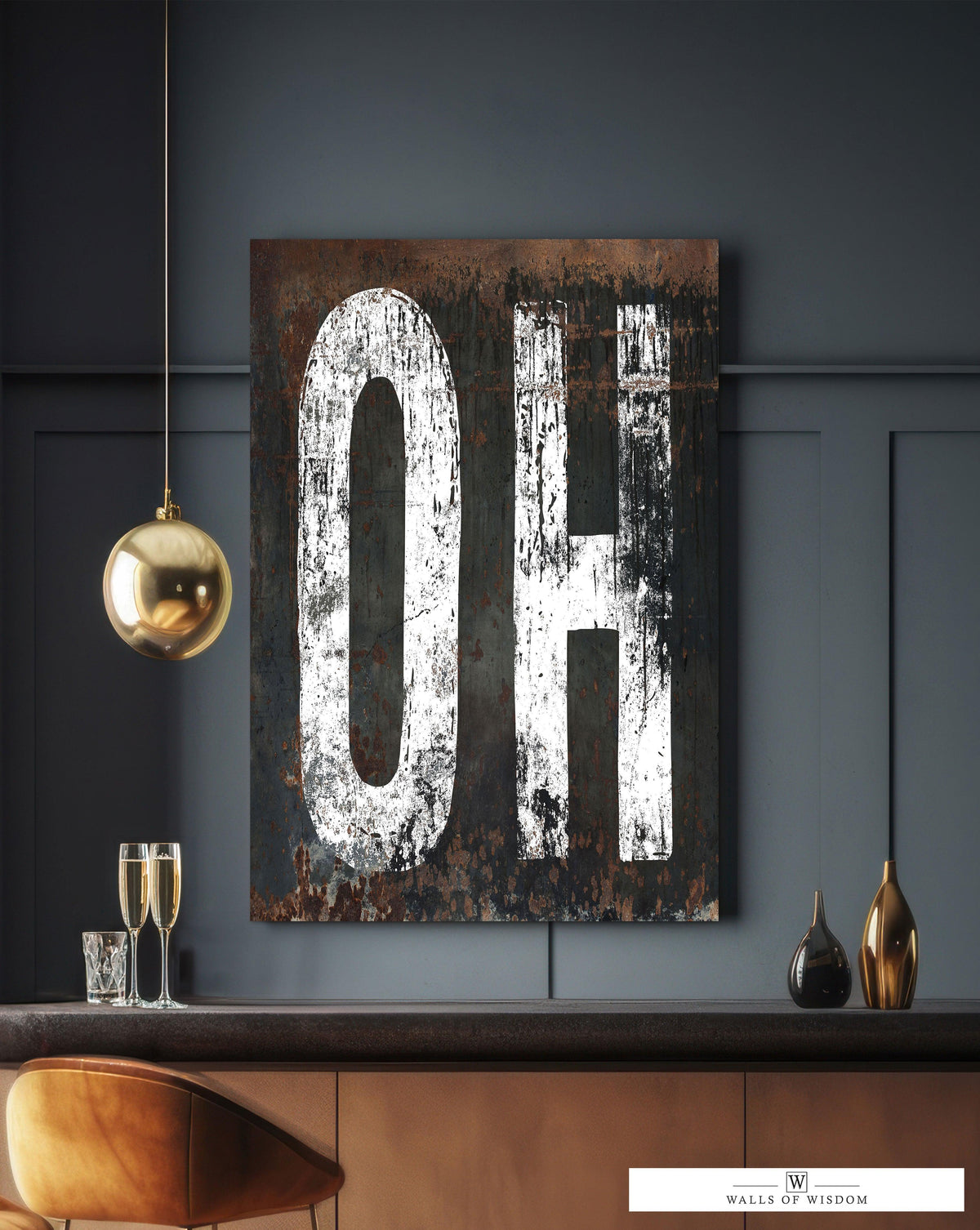 Ohio Home State Tribute Typography Canvas Wall Art: A Rustic Journey Through the Buckeye State