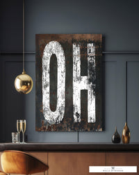 Ohio Home State Tribute Typography Canvas Wall Art: A Rustic Journey Through the Buckeye State