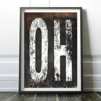 Ohio Home State Poster Print - OH State Southwest Vintage Style Print Gallery Wall Art