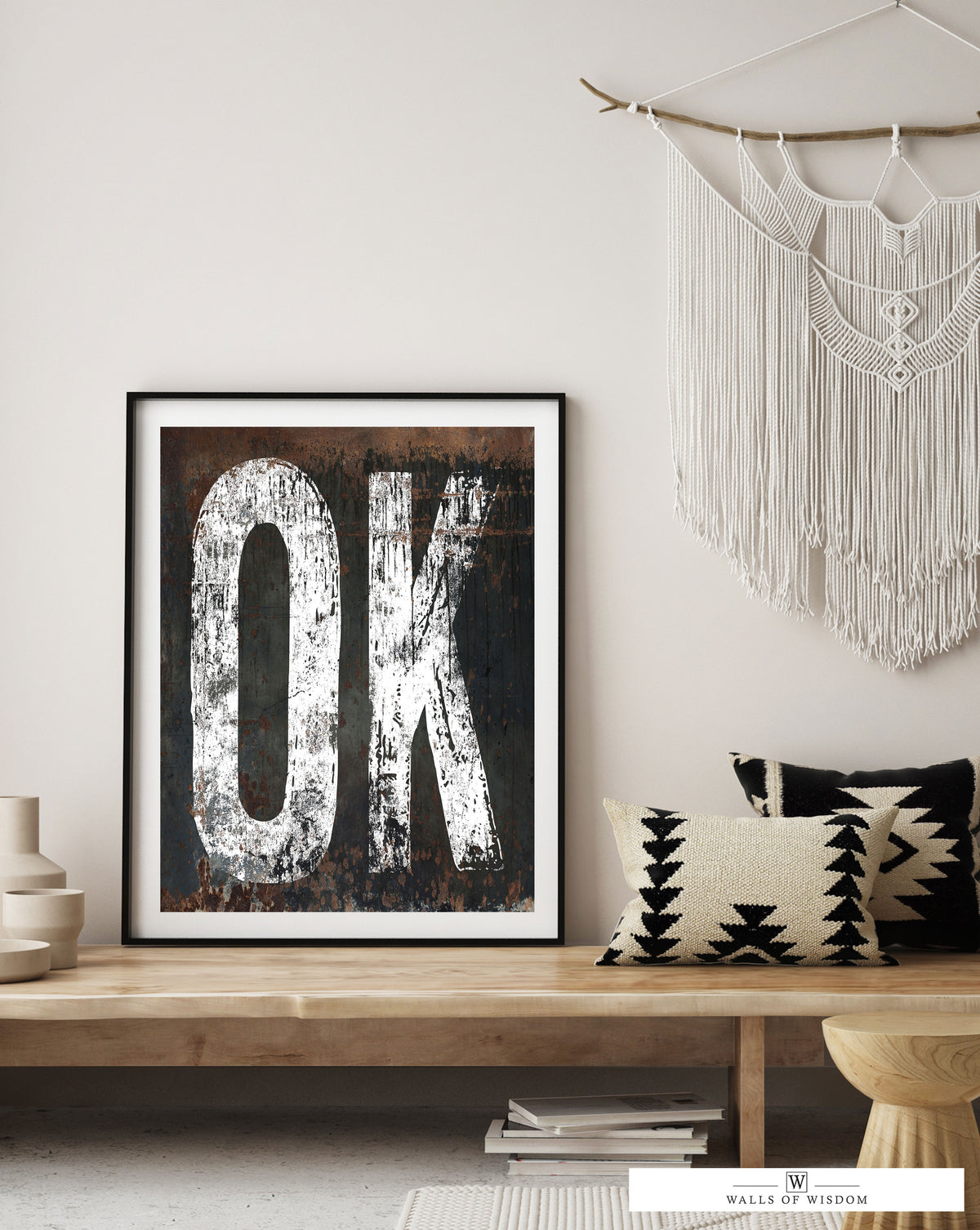 Oklahoma Home State Western Poster Print - OK State Sign Vintage Typographic Print Wall Art