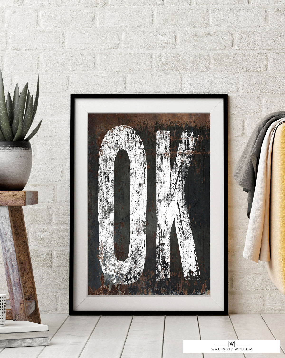 Oklahoma Home State Western Poster Print - OK State Sign Vintage Typographic Print Wall Art