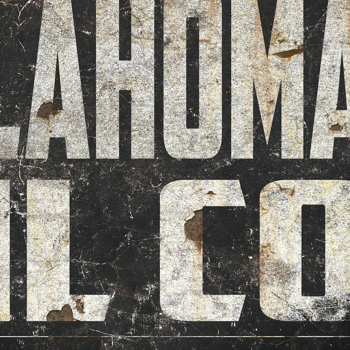 Rustic Western industrial wall art celebrating Oklahoma’s oil boom history, perfect for workspaces and man caves.