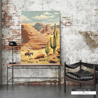 Painted Desert Southwestern Wall Art on Canvas paint by number style. 