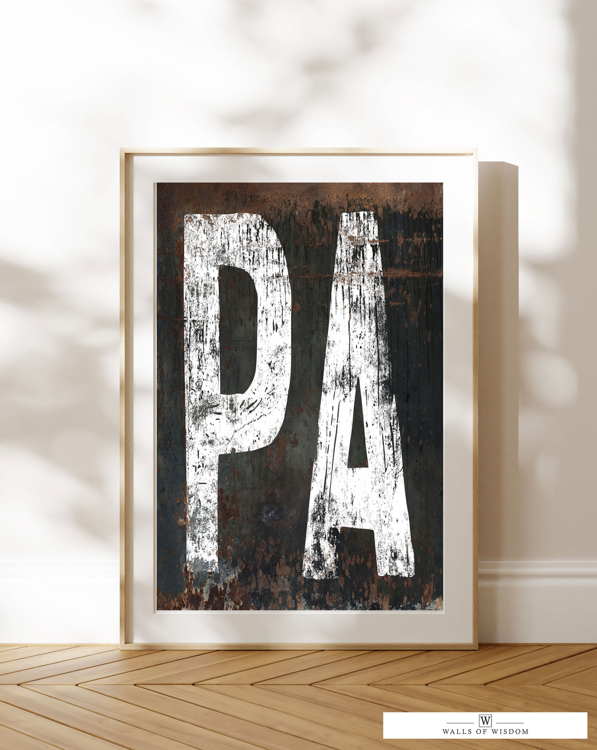 Pennsylvania Home State Typographic Western Poster  - PA State Sign Southwest Print Wall Art