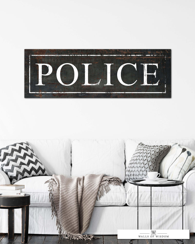 Vintage Police Wall Art - My Policeman Retired Police Officer Canvas S ...