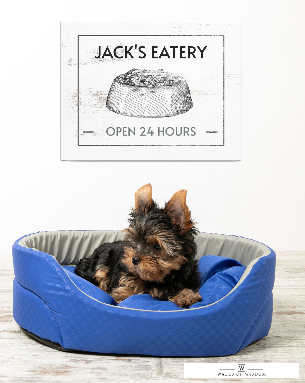 Custom Dog Room Pet Name Sign - Pup's Eatery Pooch Palace Wall Art