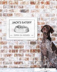 Custom Dog Room Pet Name Sign - Pup's Eatery Pooch Palace Wall Art