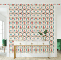 Western Starburst & Eye Pattern Peel & Stick Wallpaper - Retro 70s Inspired Design