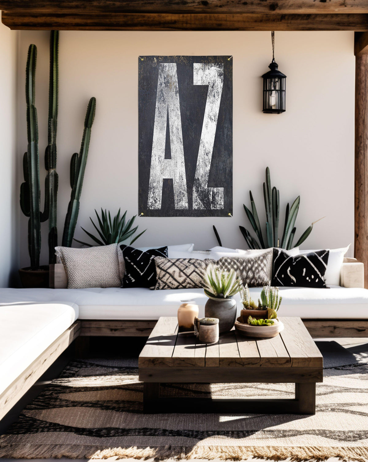 Durable outdoor decor sign for Arizona, combining Western boho charm with minimalist design, suitable for patios, gardens, or home bars.