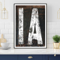 Iowa Home State Typographic Poster Print - IA State Southwest Style Rustic Wall Art