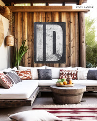 "Idaho Home State Vinyl Sign: A rustic wall art piece perfect for patio decor or as a moving state gift, featuring ID state pride in a western print perfect for outdoor home bars and porches."