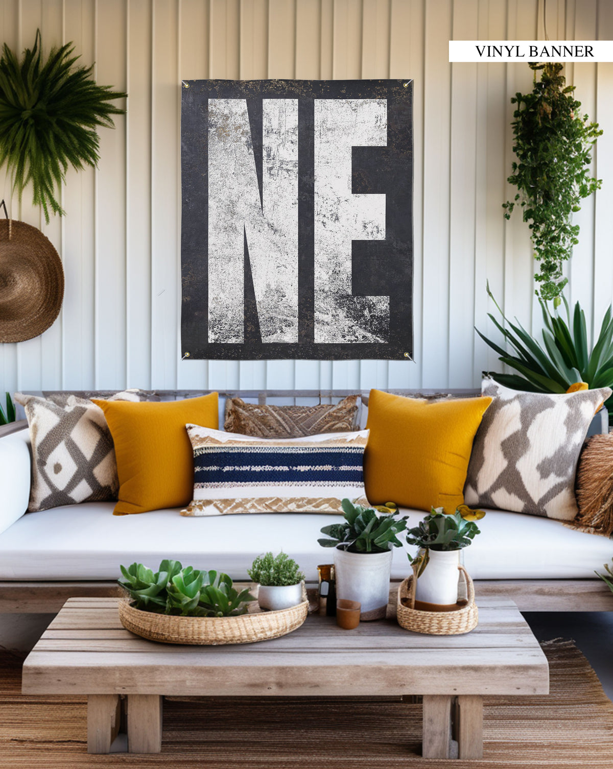 Western Decor Vinyl Banner for Nebraska Homes: Perfect for Backyard Bars, with a Touch of Farmhouse Charm.