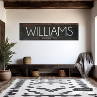 Black Personalized Farmhouse Name Canvas Wall Art NLSC0127