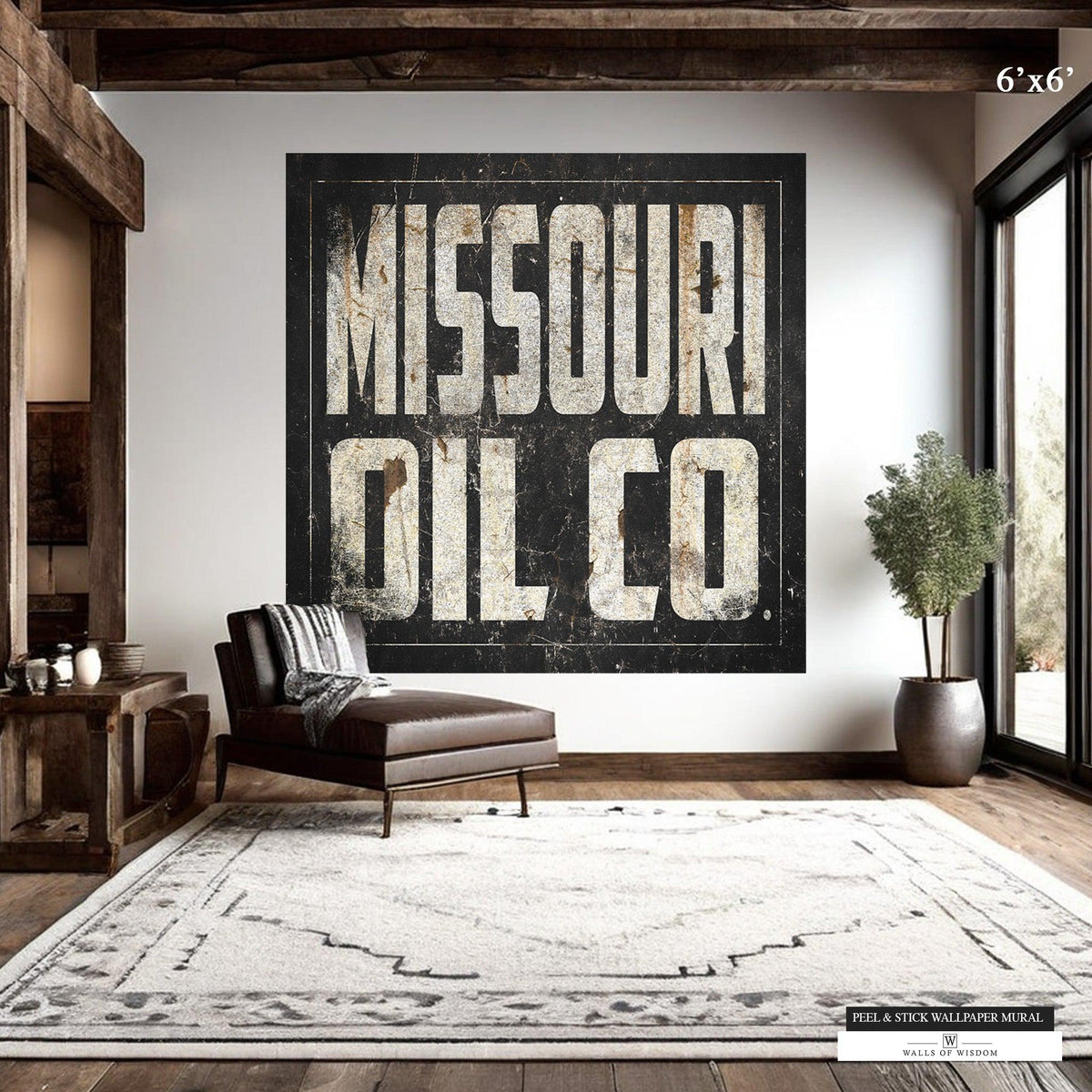 Large wall art vintage Missouri State Oil Co wallpaper mural