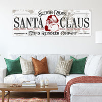 Vintage Santa and Reindeer Christmas Wall Art