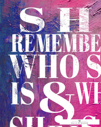 She Remembered Who She Was - Bright Pink Motivational Christian Wall Art Canvas