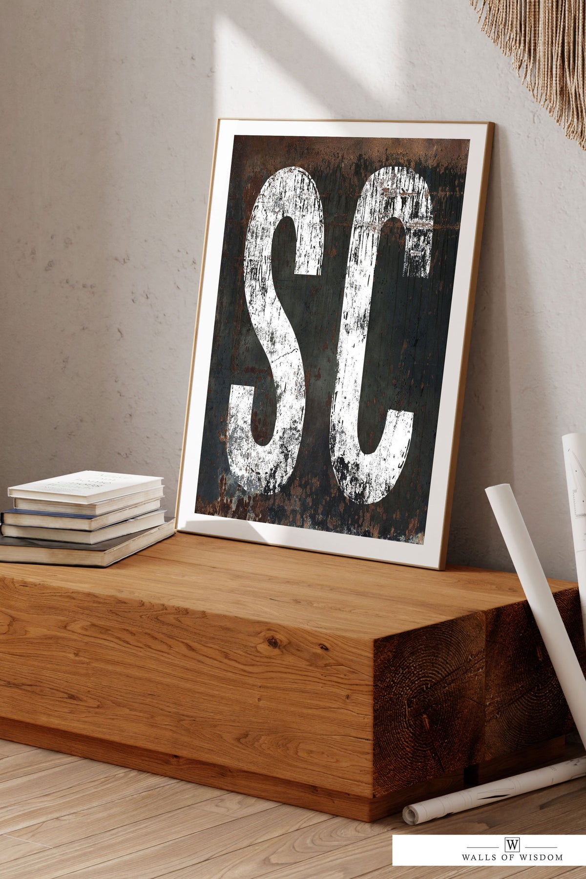 South Carolina Home State Typography Poster Print - SC State Sign Rustic Western Print Wall Art