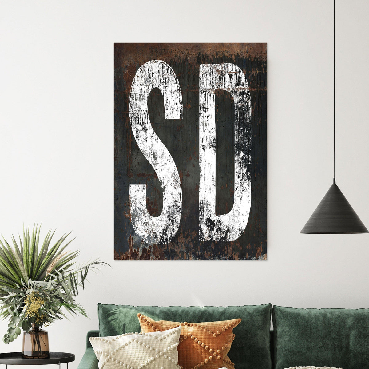 Vintage South Dakota State Canvas Art with Iconic Shape