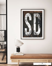 South Dakota Home State Western Poster Print - SD State Sign Rustic Vintage Print Wall Art