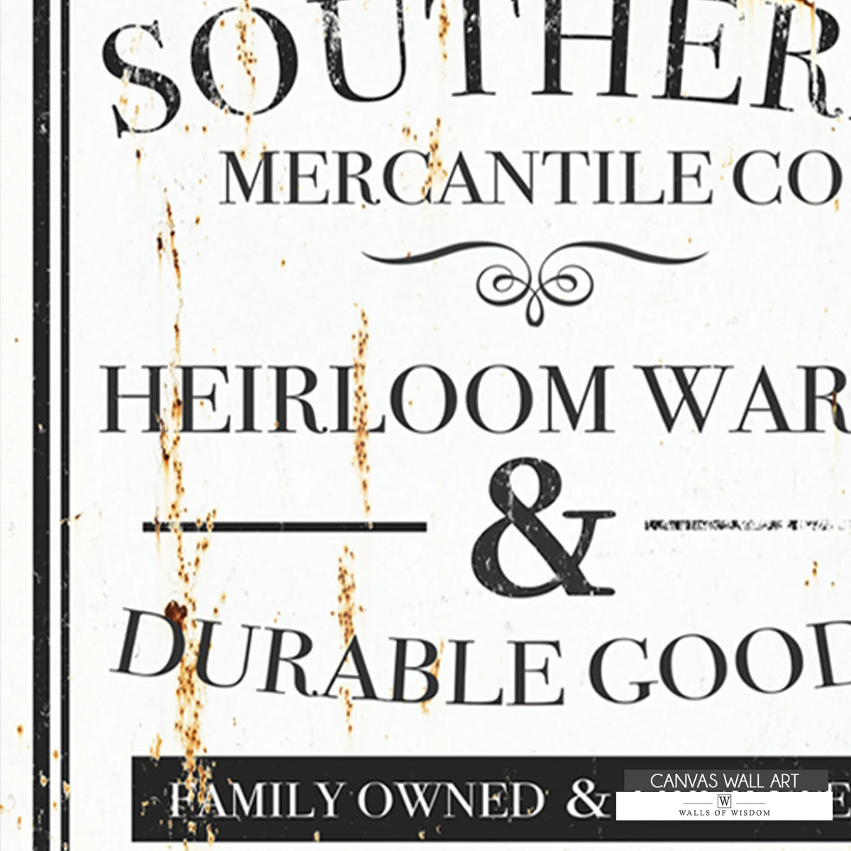 Southern Creamery vintage sign with a timeless off-white and charcoal color scheme, enhancing farmhouse aesthetics.