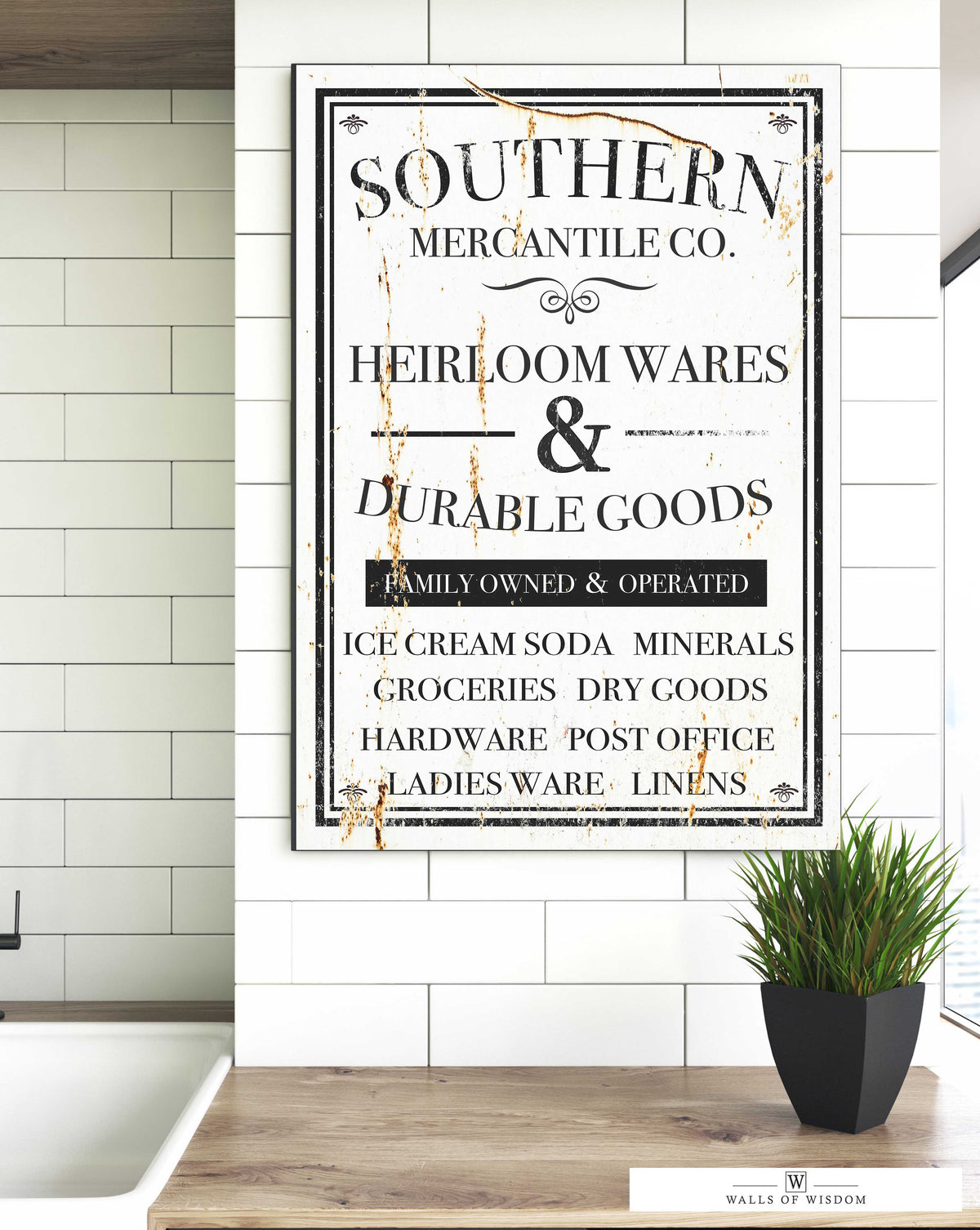 Southern Mercantile Co. Canvas Sign -  Vintage Signs for Kitchen