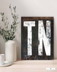 Tennessee Home State Vintage Canvas Wall Art  - Retro TN Lovers Rustic Loft Home Bar Decor