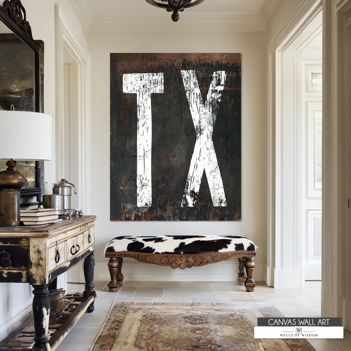 TX Vintage Canvas Sign - Texas Wall Art - Texas Lover Home Decor