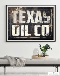 Texas Wall Art Oil Field Decor - TX Oil Co Poster Print