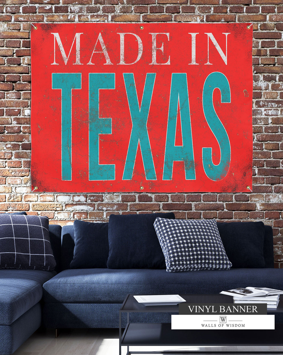 Made In Texas Outdoor Porch & Patio Decor - Made In Texas Mural Vinyl Sign