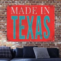 Made In Texas Outdoor Porch & Patio Decor - Made In Texas Mural Vinyl Sign