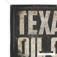 Texas Oil Co Outdoor Vinyl Banner - Texas Style Backyard Patio Wall Art