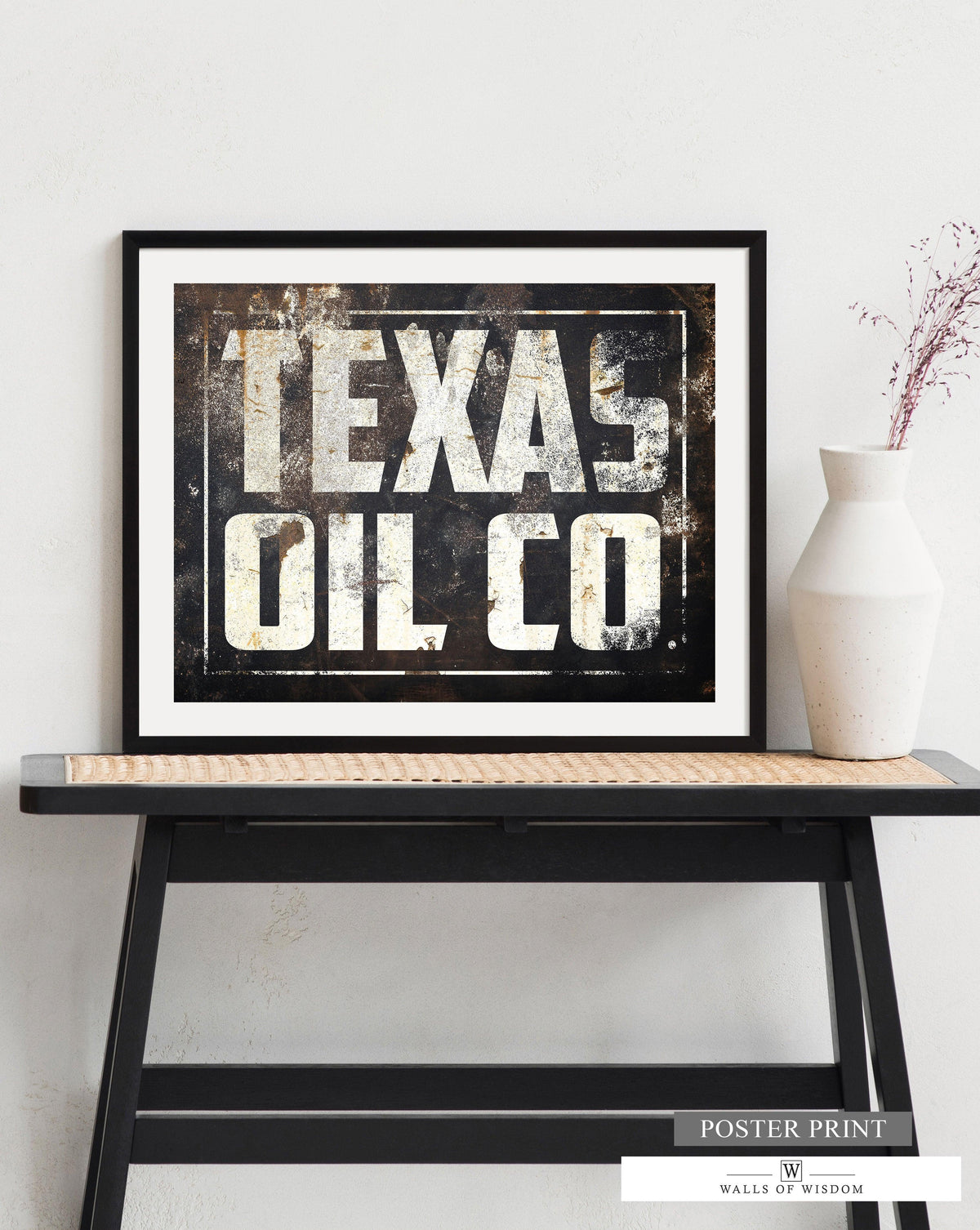 Texas Wall Art Oil Field Decor - TX Oil Co Poster Print