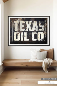 Texas Wall Art Oil Field Decor - TX Oil Co Poster Print