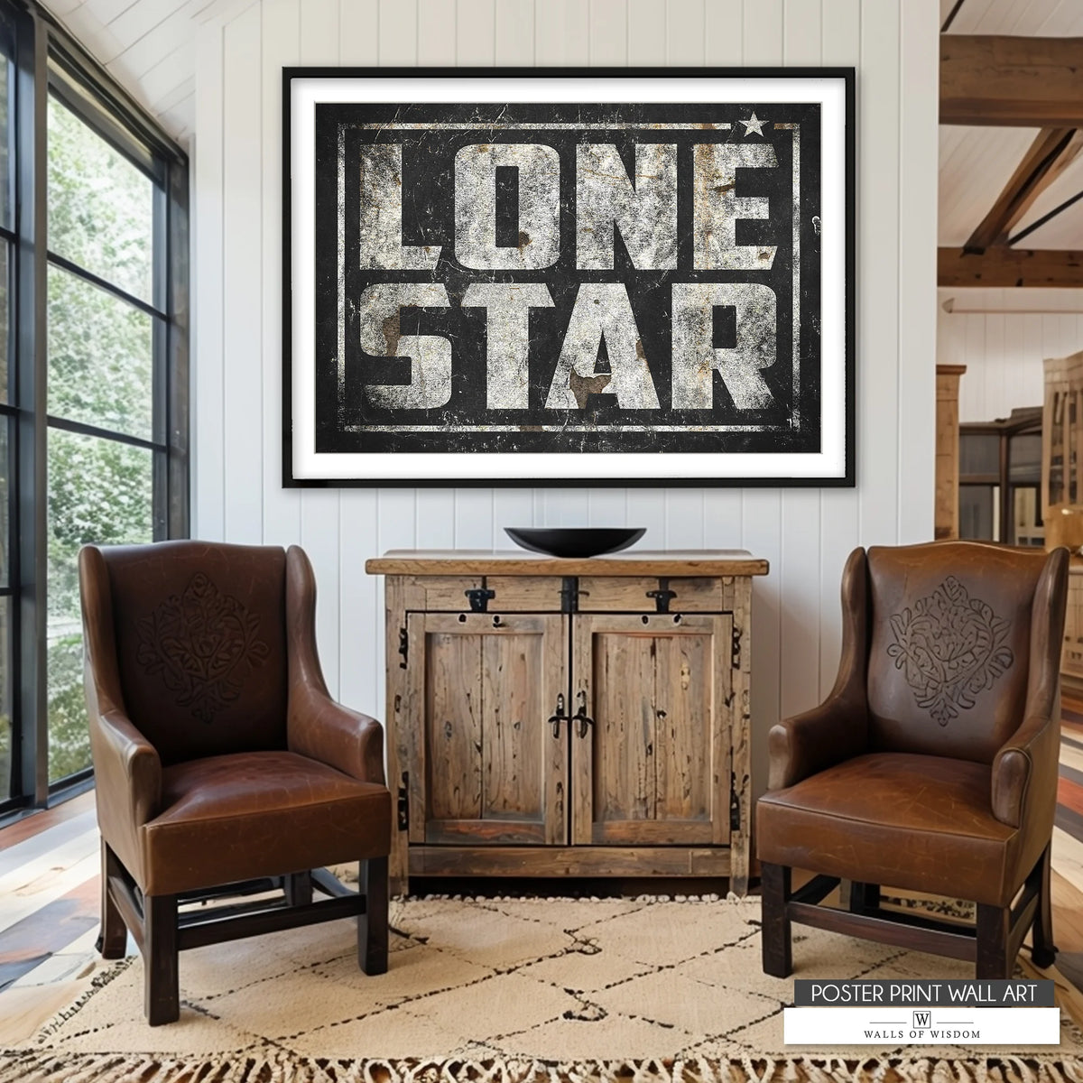 Framed or unframed Lone Star State poster with distressed design