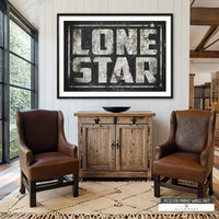 Framed or unframed Lone Star State poster with distressed design
