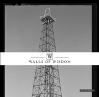 Black and White Vintage Oil Derrick Peel & Stick Mural for Western Decor